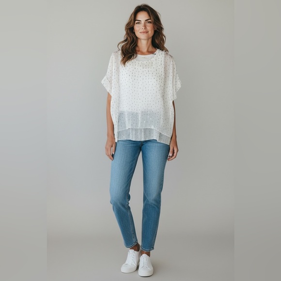 Ellison Tops - Ellison Layered Blouse White Size Small